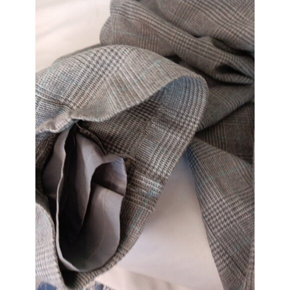LL Bean Pants Classic Fit Womens Petite 12P Cotton Flannel Gray Houndstooth - Picture 4 of 7